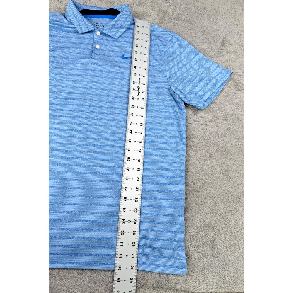 Nike Mens Polo Short Sleeve Golf Blue Stripes Size L Large - Picture 6 of 7